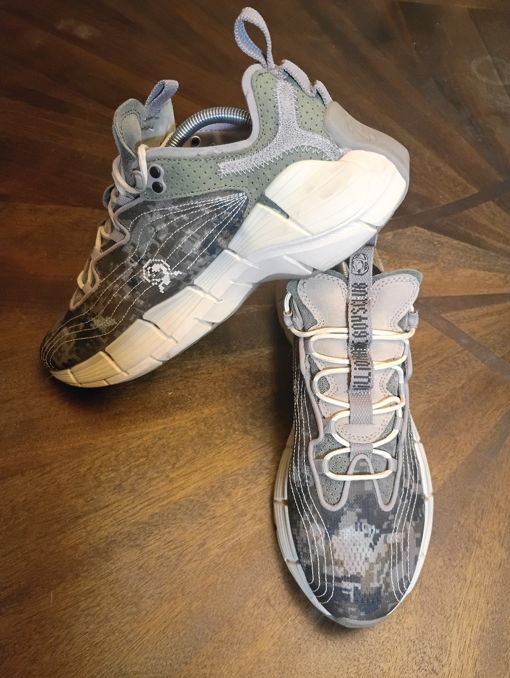 Reebok x Billionaire Boys Club Type Z-2 Camo Sneakers Mens 9.5 Gray/Beige Athlet - Picture 2 of 12